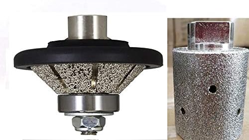 Diamond 3/16" Bevel Bullnose 45 Degree Bullnose Router Bit Shaping Wheel 1 3/8" Zero Tolerance Grinding drum for stone granite marble concrete counter top sink refinishing repair fabrication cut