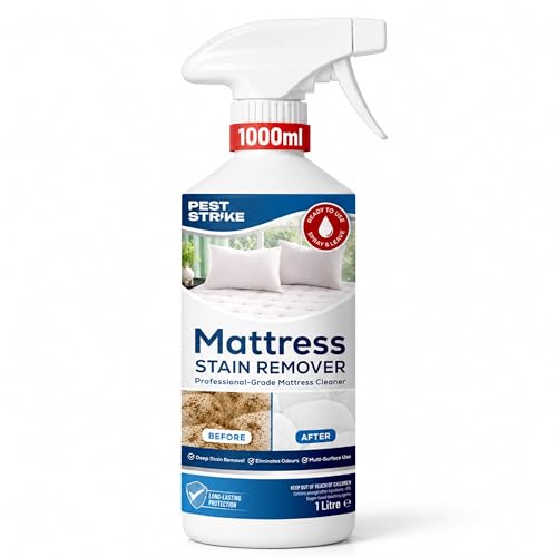 Mattress Cleaner Stain Remover Extra Strong - 1 Litre Deep Cleaning Mattress Stain Remover for Mattresses - Powerful Vanish Stain Remover Formula for Tough Spots & Odours
