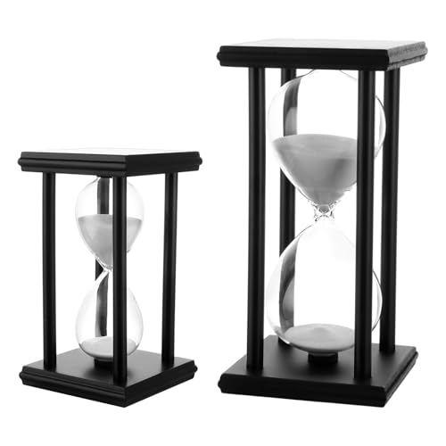 MIVIDE Juego de relojes de arena, temporizador de reloj de arena grande, marco de madera, regalos para niños, cocina