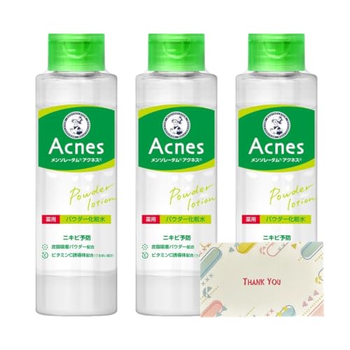ロート製薬 メンソレータムアクネス 薬用パウダー化粧水 180ml 3個セット 化粧水 +Kunutonnオリジナルロゴ入りeおまけ付