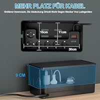 BEVA Kabelbox mit Steckdosenleiste 3680W/16A und 2M Kabel, Schwarz – Ansicht 3