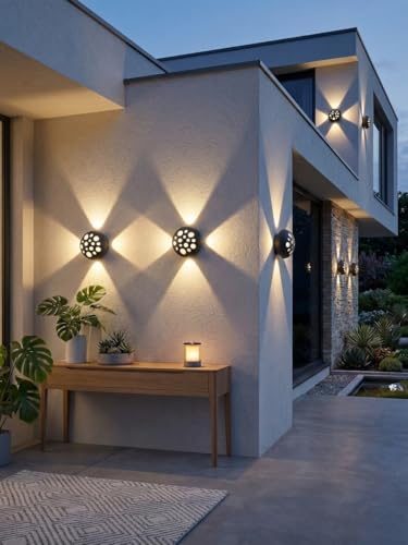 Image of Groeien Pack of 2 | 7 Watts Waterproof LED Round Dome Shape Four Way Indoor Outdoor Exterior Wall Light(Dome-Fourway, 2, Count)