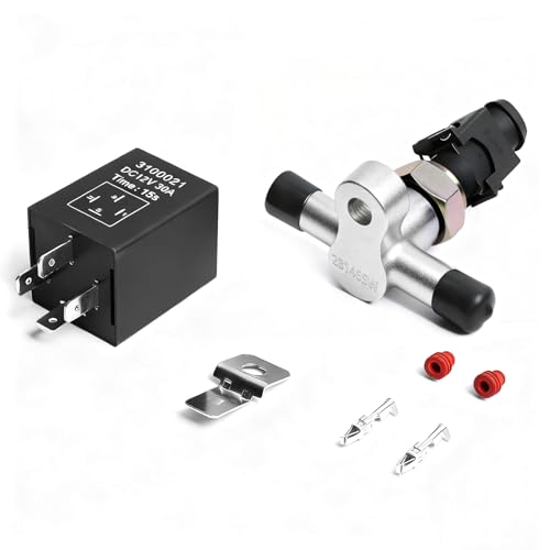 Vankey 28146 Electric Vacuum Pump Switch & Relay Kit for Brake Booster - Normally Open Pressure Sensor with 28146 Relay - Replacement for Universal Vacuum Pump Systems (Switch & Relay)
