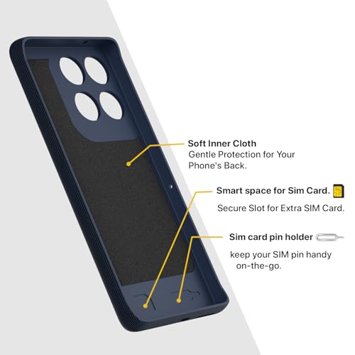 Image of Outlouders Back Cover for Motorola Moto Edge 60 Pro 5G | Full Camera Protection | TPU Soft Flexible Shockproof Bumper Case (Blue)