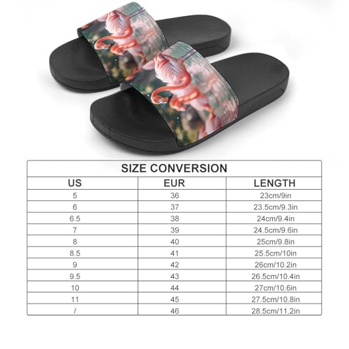 Flamingos Playing in Water House Sandals Non-Slip Bathroom Slippers Beach Summer Shoes for Men Women2