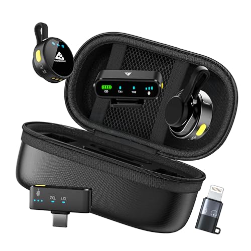 Image of Audio Array AM-W22 | 2026 Edition Wireless Microphone for Camera /iPhone /Android /iPad /Laptop, Lav Mic with Charging Case, AI Noise Reduction, 50H Battery, 230ft Range, for Recording, YouTube