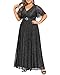Pinup Fashion Plus Size Formal Dress Black Evening Gown Gala Wedding Guest Special Occasion Sparkly Elegant Long Prom Dress 2025 Women