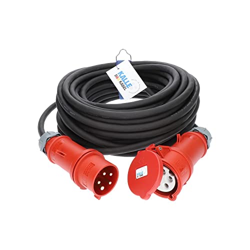 CEE-Verlängerungskabel Gummi H07RN-F 5G 6 0mm 400V 32 A von KALLE DAS KABEL 20 Meter