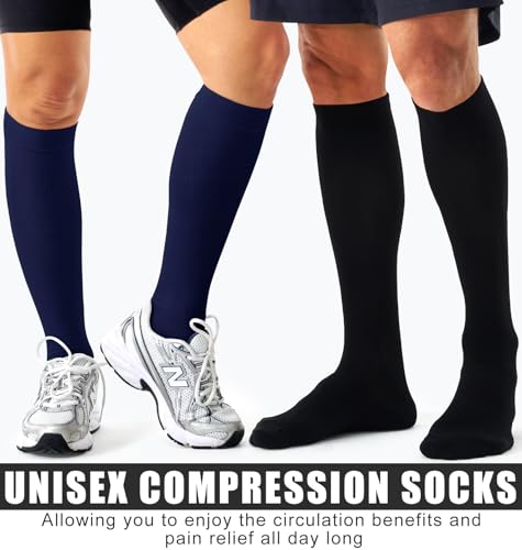 Image of Copper Compression Socks Women & Men Circulation(6 pairs) - Best for Running, Nursing, Hiking, Recovery & Flight Socks