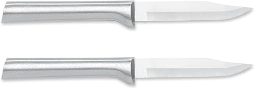 Miniatura 1 de Rada Cubiertos - Cuchillo de pelar diario con hoja de acero inoxidable con aluminio, fabricado en Estados Unidos, 6-34 pulgadas, mango plateado,