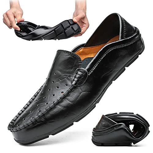 Men's Loafers Shoes Moccasins Breathable Simple Leather Flat Heel Anti-Slip Flexible Classic Slip-on4