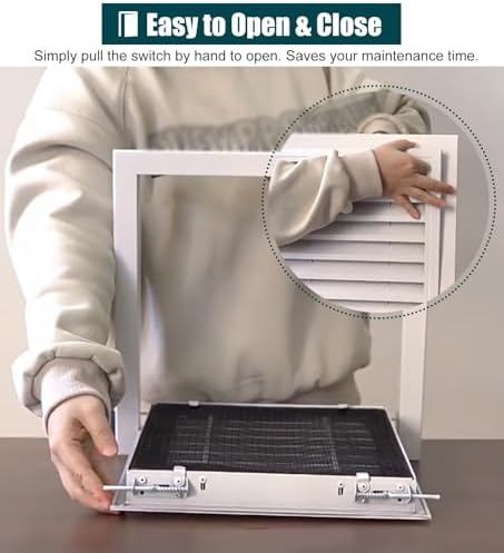 Louvered Vented Access Panel for Ceiling - Dust-Proof Electrical Access Door, Custom Size Kitchen & Attic Wall Inspection Hatch, Ideal for Drywall Installation