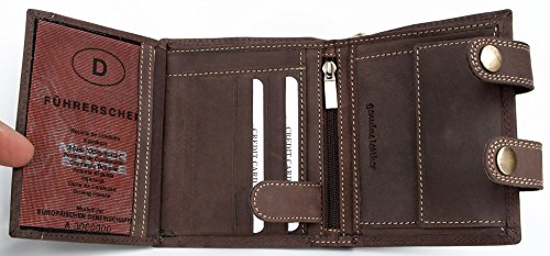 FLW Men's Brown Biker's Genuine Leather Wallet with 20 Inch Long Chain to Hang3
