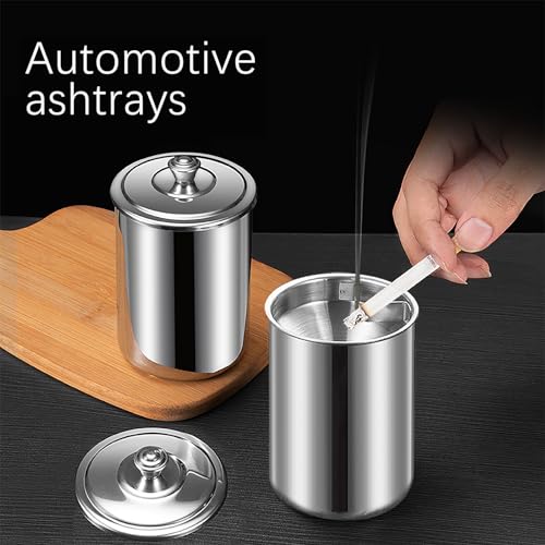 Image of Stainless Steel Smokeless & Odorproof Ashtrays for Household & Automobiles