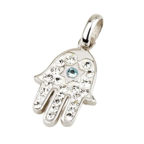 Pendentif Hamsa argent 925 et pierres blanches, un collier amulette au savoir-faire d'exception