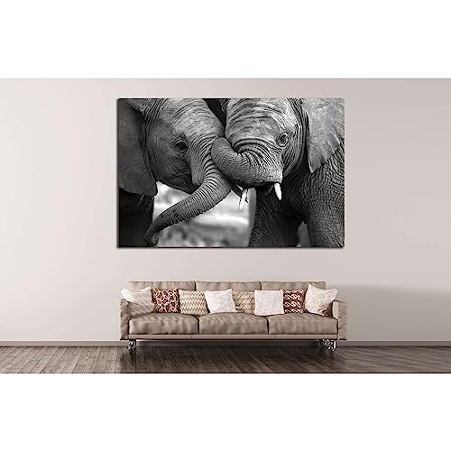Impression sur toile Two Elephants pour sublimer votre salon