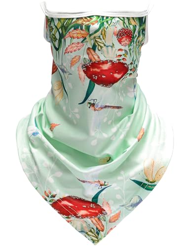Image of FISHEAL UV Sun Protection Face Scarf Mask, Breathable Gardening Face Cover Neck Gaiter with Ear Loops Bandana for Men Women