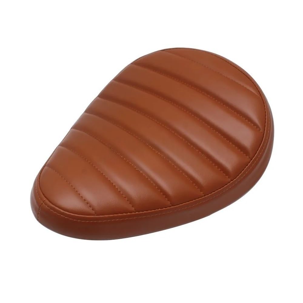 Asiento individual Bobber para moto chopper universal en cuero marron retro cojin delantero 7