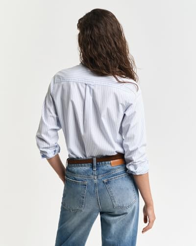 GANT Chemisier rayé en Popeline pour Femme, Bleu Clair, 36
