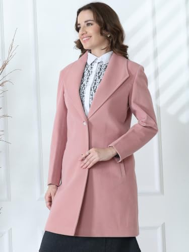 Image of PLAGG Women's Notched Lapel Long Overcoat
