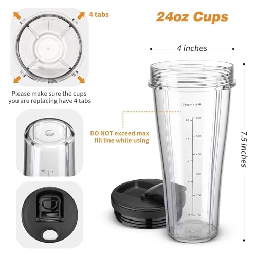 Repuestos de licuadora, vaso y tapa 24oz compatibles SS101 miniatura 4
