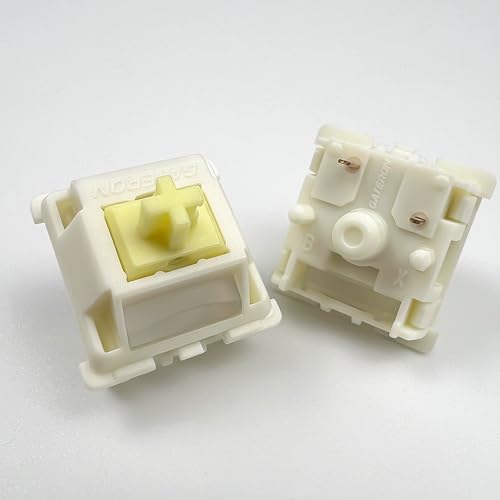 Image of Gateron Cream Silent Pre-Lubed Linear Keyboard Switches,45gf 5-Pin,36 Pack | Full POM Construction with Light Guide Pole,for Custom RGB Mechanical Gaming Keyboard DIY Mod & Replacement
