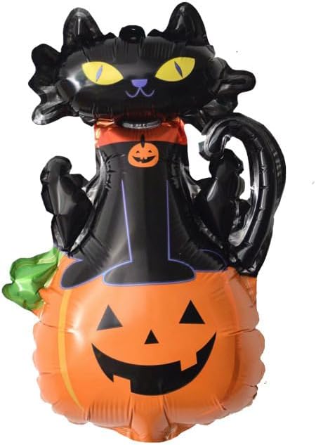 Miniatura 2 de Globos de Halloween para decoraciones de fiesta de Halloween, 4 globos de papel de aluminio de Halloween, regalos de bruja, gato, calabaza,