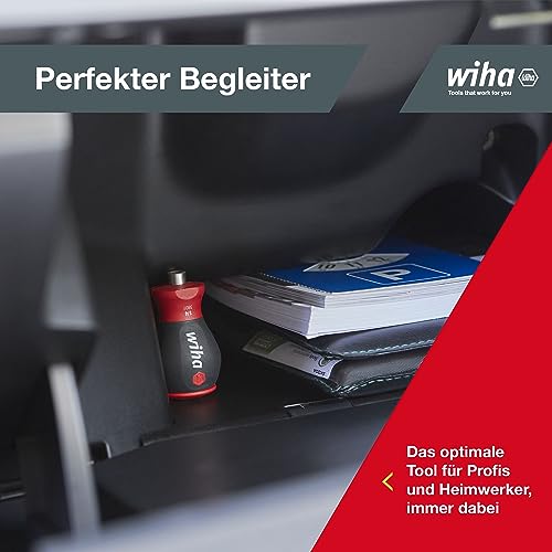 Wiha Schraubendreher Stubby mit Bit Magazin magnetisch (33738) I Schlitz, Kreuzschlitz I mit 6 Bits, 1/4" – Ansicht 6