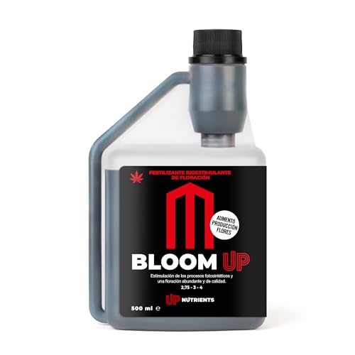 UP NUTRIENTS Bio Estimulante de Floración BLOOM UP 500 ml - Fertilizante Cosechas Flores y Cogollos - NPK 2,75 3 4 - Estimulación Fotosíntesis - Flores Abundantes y de Calidad
