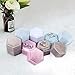 DesignSter Velvet Ring Box Hexagon - Premium Gorgeous Vintage Double Ring Display Holder with Detachable Lid for Proposal, Engagement, Wedding, Ceremony (Gray)