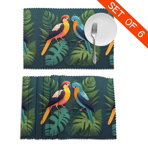 Set de table oiseaux pour repas en terrasse et dîner de famille