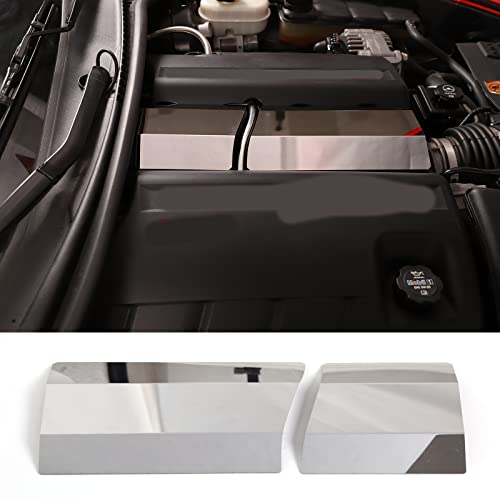 Image of Engine Bay Panel Cover for C6 Corvette 2005-2013, Stainless Steel Rear Engine Cover Guards Protector Splash Shield, Fuse Box Cover (Type G Engine Hood Middle Baffle)