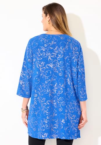 Catherines Women's Plus Size Black Label Metallic Cardigan2