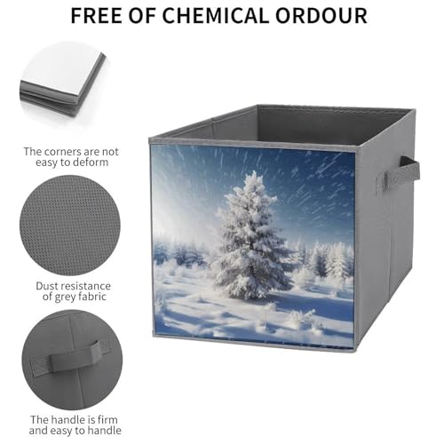 Boîtes de rangement empilables pliables sapin de Noël x6 - 4