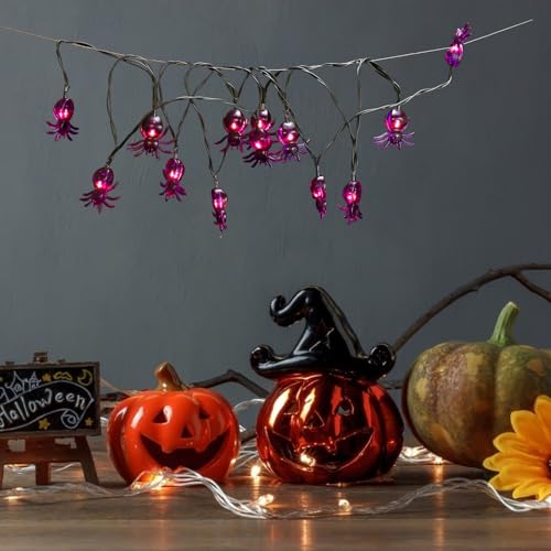 Luces solares LED decorativas de Halloween moradas 6.5m 30 LEDs miniatura 6