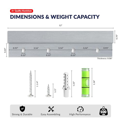 Image of French Cleat Picture Hanger Kit 12 inch 2 Pairs 100 lb Z Hanging Heavy Mirror Frame Wall Mounting Bracket Aluminum Hardware Duty Hooks Clips Canvas Painting Headboard Whiteboard