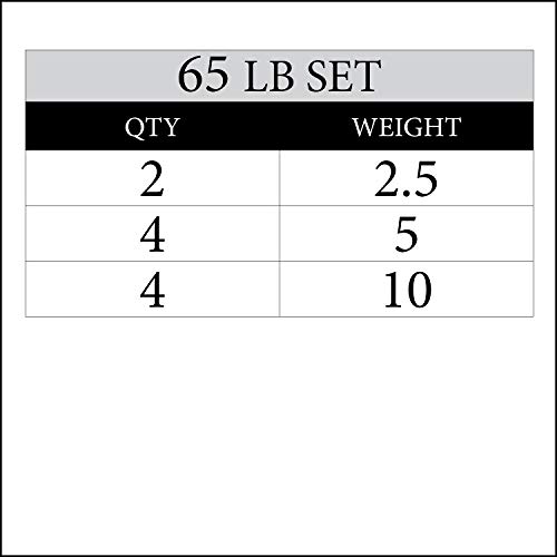 Xmark Texas Star 65 Lb Set Olympic Plates, Patented Design, One-Year Warranty, Olympic Weight Plates #TOP1