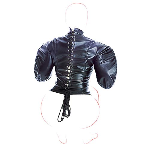 Manette Lingerie Sexy Erotica SM Vestito di Pelle Giacca Signore Manette Stabile Punk Accessori Bondage Borsa La Camicia di Forza Giocattoli Sessuali for Donne(L)