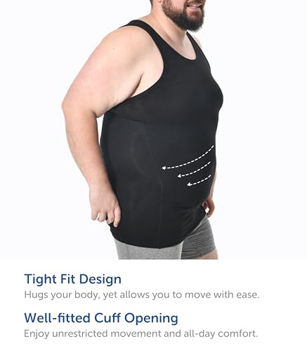 Comfneat Men's 4-Pack Big & Tall Tight Fit A-Shirts Tank Tops Sleeveless Undershirts Stretchy Cotton Spandex Base Layers3