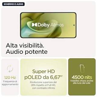 Motorola moto g86 8/256GB, Fotocamera 50MP + sensore antisfarfallio, Display 6.67" pOLED 120Hz, batteria 5200mAh, MediaTek Dimensity 7300, Android 15, Golden Cypress, g56, PANTONE Golden Cypress