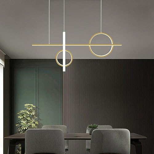 Lustre moderne à LED à intensité variable avec longue bande de plafond réglable - 6