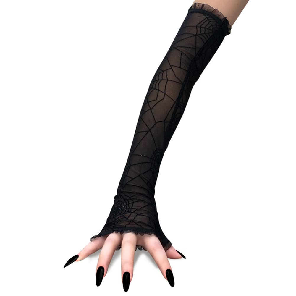 1 Paar Halloween Fingerlose Handschuhe Für Damen,S Produktbild-Vorschau 4