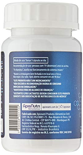 Apisnutri Suplemento de Vitamina C, Ácido Ascórbico, 60 Capsulas