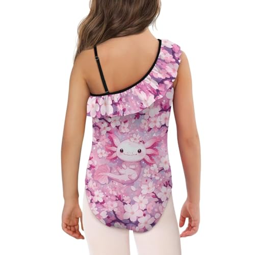 Girls' Ruffle 1 Shoulder Swimsuit One Piece Bathing Suit Summer Beach Wear Sizes for 3-14 Year Olds Wear4