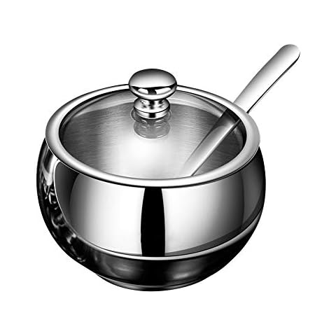Vegena Stainless Steel Sugar Bowl with Lid Cover