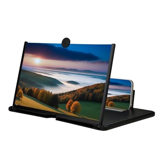 KUVPIUS 16" Mobile Phone Screen Magnifier, 3D HD Screen Amplifier Projector for Movies, Anti-Blue Light Eye-Protecting Screen with Mobile Phone Holder