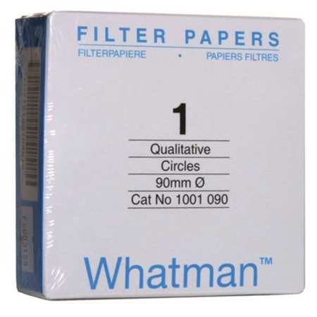 Whatman 1001090 Quantitative Filter Paper Circles, 11 Micron, 10.5 s/100mL/sq inch Flow Rate, Grade 1, 90mm Diameter (Pack of 100)