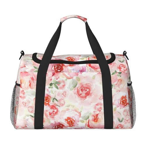 Bolsa de viaje plegable e impermeable con estampado floral de rosas
