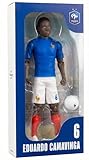 Megableu - Figurine FFF Camavinga N°6-20 cm - Grande Figurine Footballeur Réaliste & Articulée 10 Points – Licence Officielle Équipe de France – Jouet Football avec Ballon – Idée Cadeau Fan Bleus