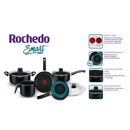 Jogo de Panelas, Rochedo, Smart, 5 peças, Preto 3 Jogo de Panelas, Rochedo, Smart, 5 peças, Preto - Imagem 3